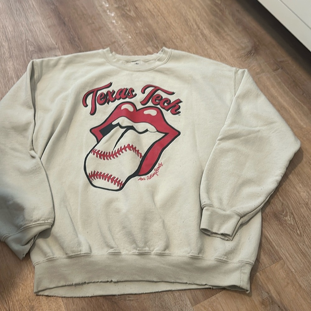 Texas Tech Distressed Baseball Hoodie